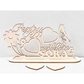 L599-Decupaj lemn "Pentru cea mai minunata Bunica" pentru licheni sau fotografii 30x16cm 1buc