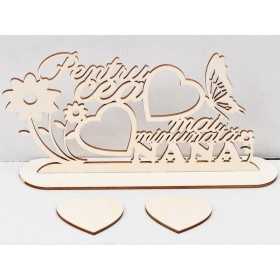 L593-Decupaj lemn "Pentru cea mai minunata Nana" pentru licheni sau fotografii 30x16cm 1buc