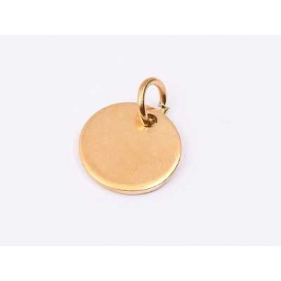 C002-Banut rotund cu o gaura si za auriu din INOX 10 mm-1buc