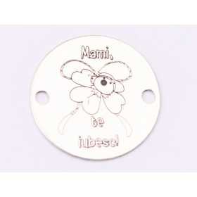 E1424 G-Link rotund argint 925 "Mami te iubesc!" 14mm 1 buc