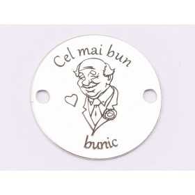 E1427 G-Link rotund argint 925 "Cel mai bun bunic" 14mm 1 buc
