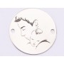 E1435 GS - Link rotund argint 925 "Baby and dad" 16.5mm 1 buc