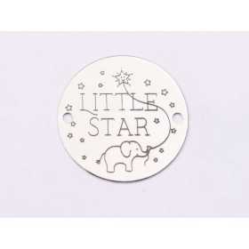 E1437 GS - Link rotund argint 925 "Little star" 16.5mm 1 buc