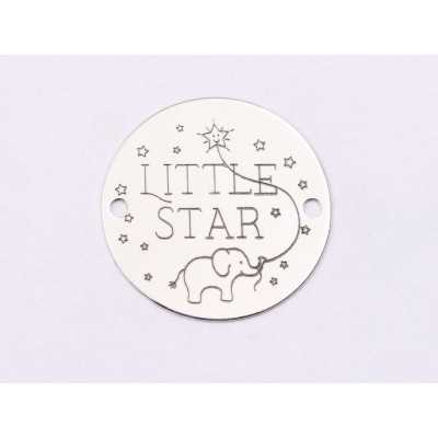 E1437 GS - Link rotund argint 925 "Little star" 16.5mm 1 buc