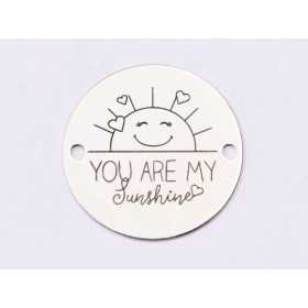 E1443 GS - Link rotund argint 925 "You are my Sunshine" 16.5mm 1 buc