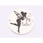 E1462 GS - Link rotund argint 925 "Te iubim Fairy" 16.5mm 1 buc