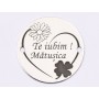 E1466 GS - Link rotund argint 925 "Te iubim! Matusica" 16.5mm 1 buc