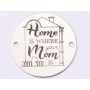 E1472 GS - Link rotund argint 925 "Home is where your mom is" 16.5mm 1 buc