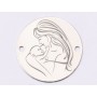 E1476 GS - Link rotund argint 925 Mother and baby 16.5mm - 1 buc