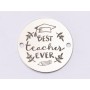 E1477 GS - Link rotund argint 925 Best teacher ever 16.5mm - 1 buc