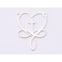 E1479 N - Pandant argint 925 Inima cu infinit si cruce, 20x25mm- 1 buc