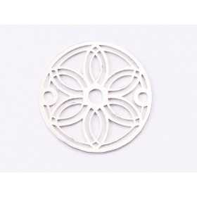 E1487 N - Link argint 925 Floare filigranata model 4, 14mm- 1 buc