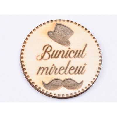 L613-Insigna lemn pentru evenimente "Bunica Miresei" 5cm 1 buc