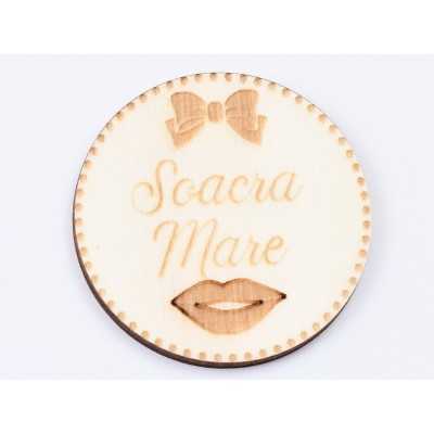 L625-Insigna lemn pentru evenimente "Socrul Mare" 5cm 1 buc