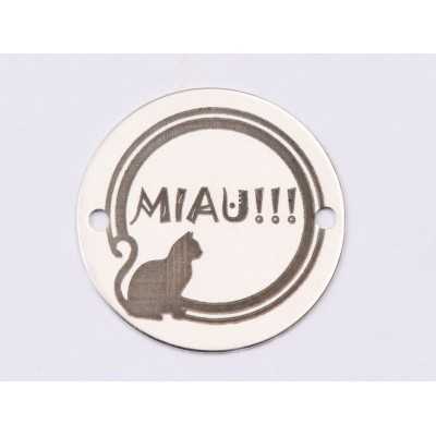 E1527 GS Link argint "MIAU!!!" 16.5mm, 0.3mm 1 buc