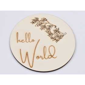 L647-Decoratiune cerc lemn "It`s a boy" 13cm- 1 buc