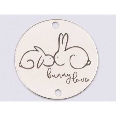 E1529 GS Link argint "Bunny love" 16.5mm, 0.3mm 1 buc