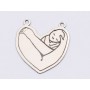 E1538 G Link argint "Arms holding baby" 17x16.2mm, 0.3mm 1 buc