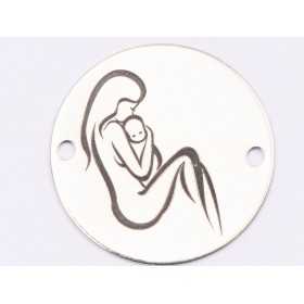 E1548 GS Link argint "Mom holding baby" 16.5mm, 0.3mm 1 buc