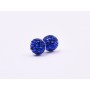 Cercei 6mm cu Ceralun albastru si cristale Majestic Blue - 1 pereche
