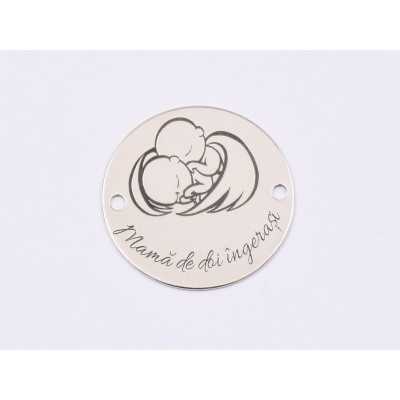 E1548 GS Link argint "Mom holding baby" 16.5mm, 0.3mm 1 buc