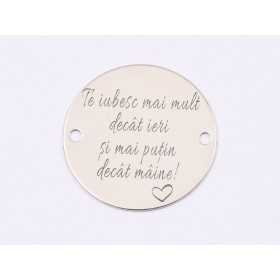 E1556 GS Link argint "Paste Fericit" 16.5mm, 0.3mm 1 buc