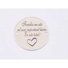 E1558 GS Link argint "Piece of my heart" 16.5mm, 0.3mm 1 buc