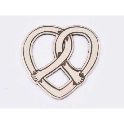 E1561 GS Link argint "Arms around heart" 18.5x18mm, 0.5mm 1 buc