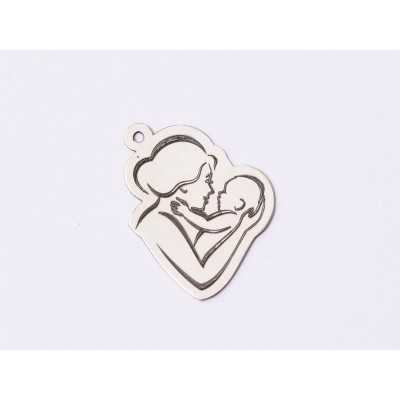 E1564 G Link argint "Mom&Baby" 17.5x14mm, 0.3mm 1 buc