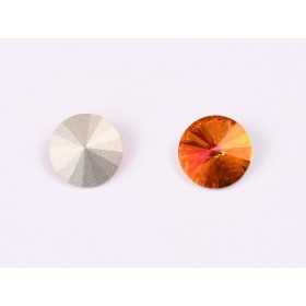 P4504-Austria Rivoli Round Stone, 12mm, Crystal Astral Pink Silver Foiled - 1 buc