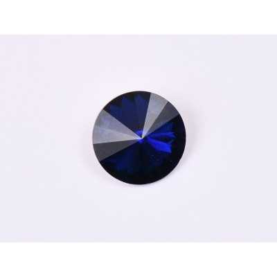 P4505-Austria Rivoli Round Stone, 12mm, Dark Indigo Silver Foiled - 1 buc