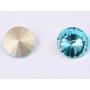 P4506-Austria Rivoli Round Stone, 12mm, Aquamarine Silver Foiled - 1 buc