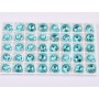 P4506-Austria Rivoli Round Stone, 12mm, Aquamarine Silver Foiled - 1 buc