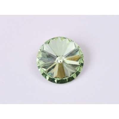 P4507-Austria Rivoli Round Stone, 12mm, Chrysolite Silver Foiled - 1 buc