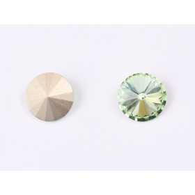 P4507-Austria Rivoli Round Stone, 12mm, Chrysolite Silver Foiled - 1 buc