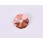 P4513-Austria Rivoli Round Stone, 12mm, Padparadscha Silver Foiled - 1 buc