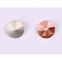 P4513-Austria Rivoli Round Stone, 12mm, Padparadscha Silver Foiled - 1 buc