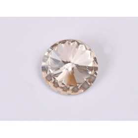 P4516-Austria Rivoli Round Stone, 12mm, Light Peach Silver Foiled - 1 buc
