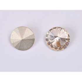 P4516-Austria Rivoli Round Stone, 12mm, Light Peach Silver Foiled - 1 buc
