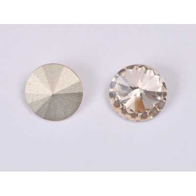 P4516-Austria Rivoli Round Stone, 12mm, Light Peach Silver Foiled - 1 buc