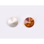 P4517-Austria Rivoli Round Stone, 12mm, Tangerine Silver Foiled - 1 buc