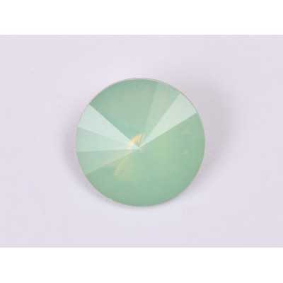 P4518-Austria Rivoli Round Stone, 12mm, Chrysolite Opal Silver Foiled - 1 buc