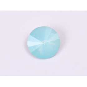 P4519-Austria Rivoli Round Stone, 12mm, Aqua Opal Silver Foiled - 1 buc