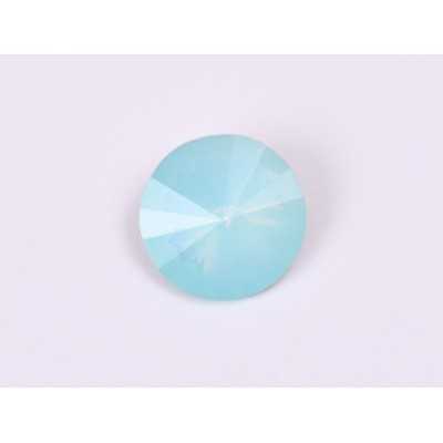 P4519-Austria Rivoli Round Stone, 12mm, Aqua Opal Silver Foiled - 1 buc