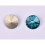 P4524-Austria Rivoli Round Stone, 12mm, Indicolite Silver Foiled - 1 buc