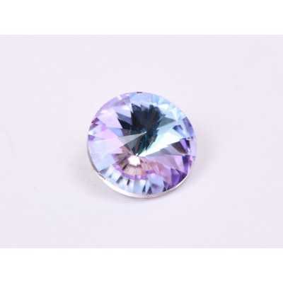 P4525-Austria Rivoli Round Stone, 12mm, Crystal Vitrail Light Silver Foiled - 1 buc