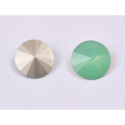 P4529-Austria Rivoli Round Stone, 12mm, Pacific Opal Silver Foiled - 1 buc