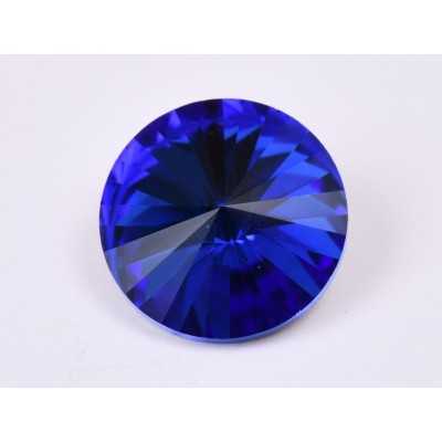 P4530-Austria Rivoli Round Stone, 12mm, Capri Blue Silver Foiled - 1 buc