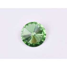 P4531-Austria Rivoli Round Stone, 12mm, Peridot Silver Foiled - 1 buc