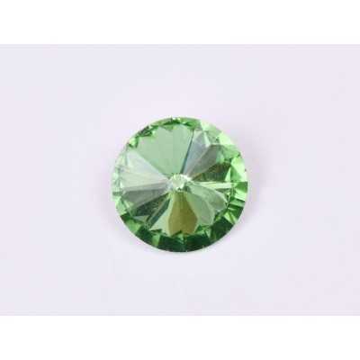 P4531-Austria Rivoli Round Stone, 12mm, Peridot Silver Foiled - 1 buc